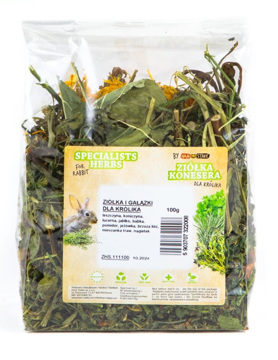 ZIÓŁKA I GAŁĄZKI DLA KRÓLIKA 100g HAM STAKE 