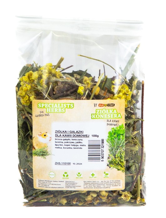 ZIÓŁKA I GAŁĄZKI DLA ŚWINKI MORSKIEJ 100g HAM STAKE 