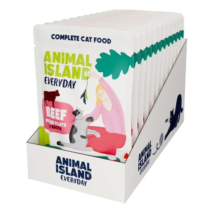 Saszetka dla kota EVERYDAY dispaly 12*85 g  CIELĘCINA W GALARECIE  ANIMAL ISLAND