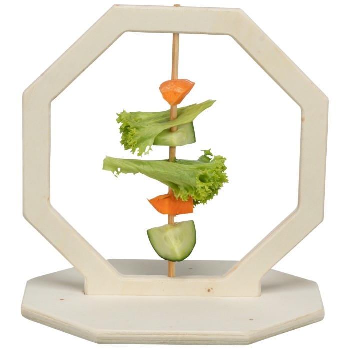 Karmnik na warzywa i owoce, dla gryzoni, drewno, 17 x 12 x 17 cm