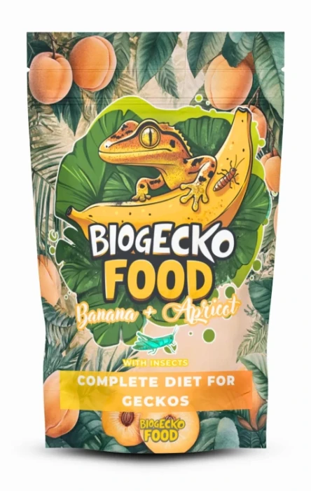 BioGecko Food Banana & Apricot 100 g + Owady – pokarm dla gekonów i innych jaszczurek
